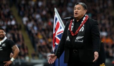 All Blacks star in tears as father sings anthem at Eden Park