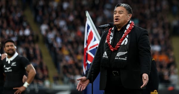 All Blacks star in tears as father sings anthem at Eden Park