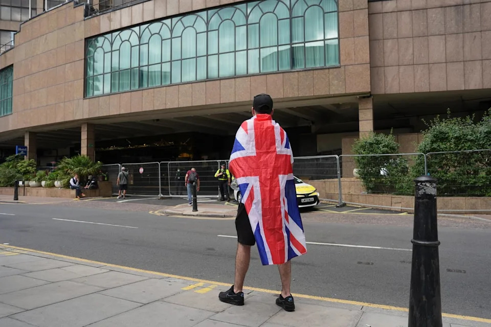 The Britannia International Hotel has seen a number of protests since July (Yui Mok/PA Wire)