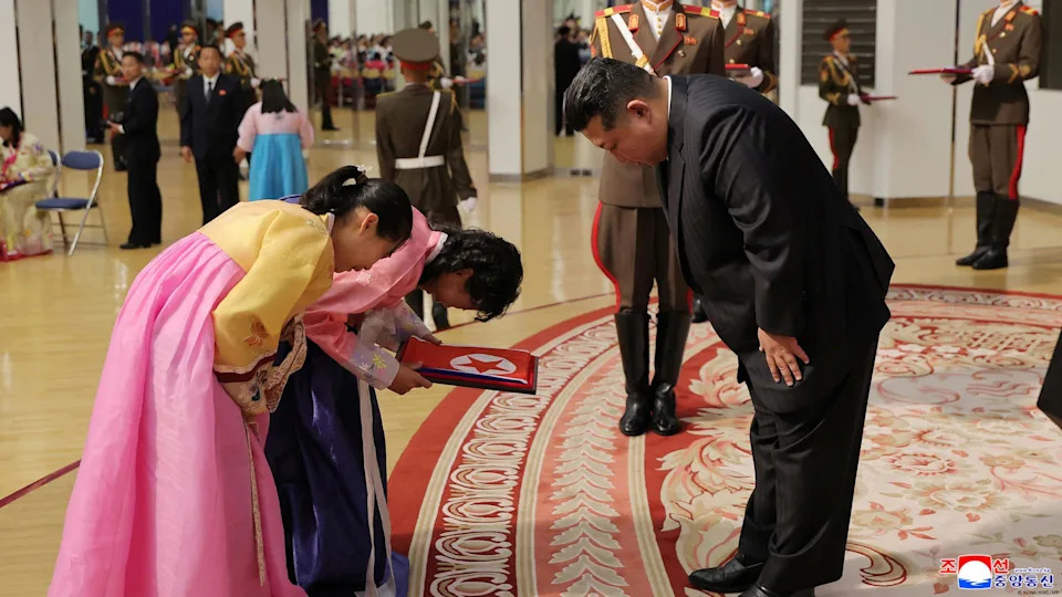 The North Korean regime is portraying fallen soldiers as heroic martyrs<span class="copyright">KCNA/KNS/AFP</span>