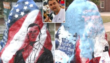 Lefty UNC Wilmington students paint over Charlie Kirk tribute, hurl ‘fascist’ and ‘Nazi’ insults
