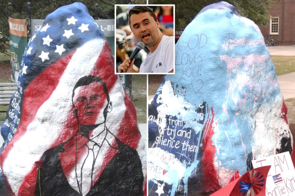 Lefty UNC Wilmington students paint over Charlie Kirk tribute, hurl ‘fascist’ and ‘Nazi’ insults