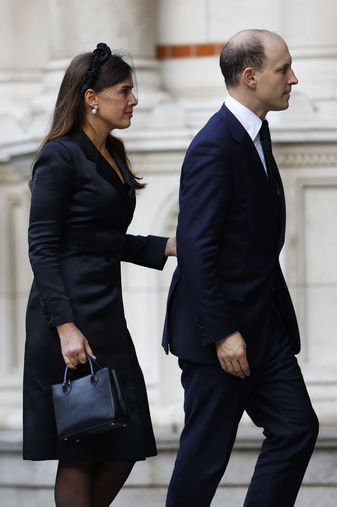 Sophie Winkleman and Lord Frederick Windsor arriving at Westminster Cathedral ahead of Duchess of Kent's funeral