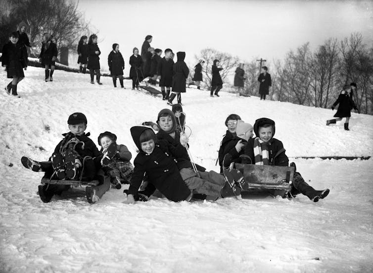 Children playing in snow