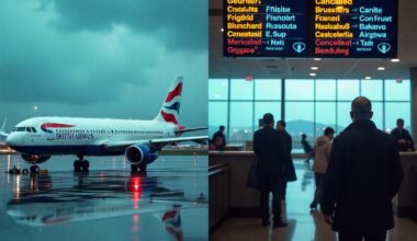Belgium, UK, Germany, Bahamas, Turks and Caicos Islands and More travel Disrupted as British Airways Cancel nine flights due to bad weather