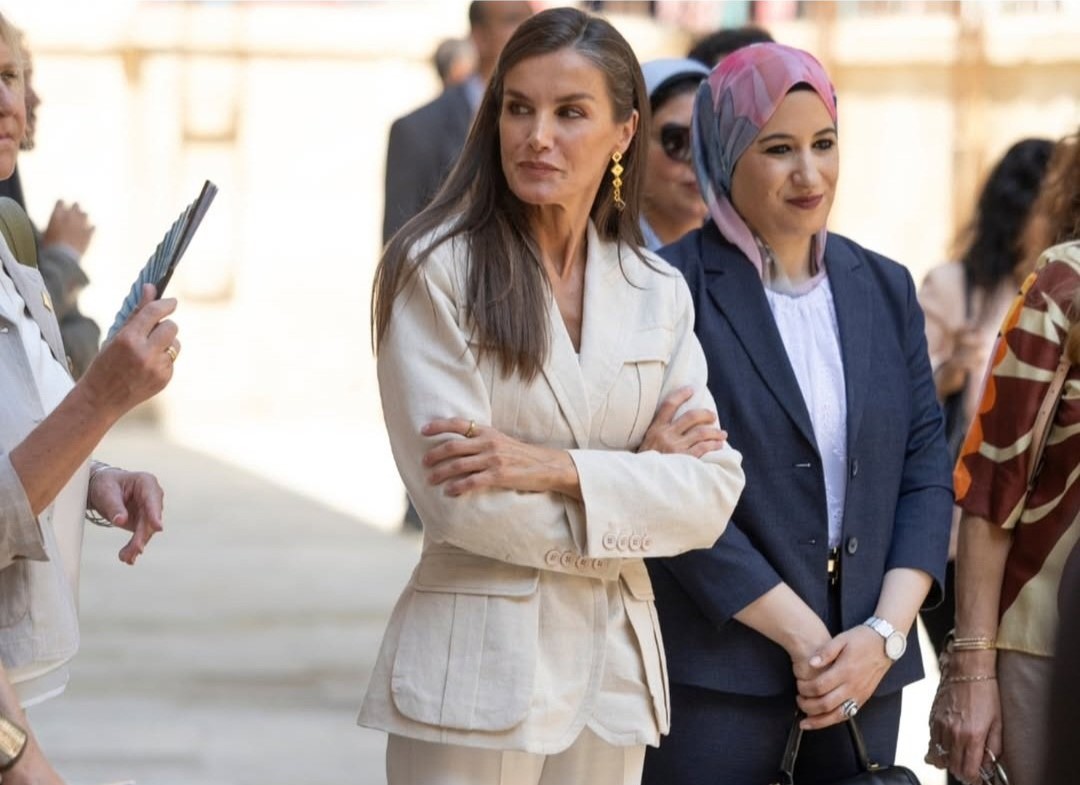 Spain’s Queen Letizia Dons Egyptian Designers’ Work During Royal Visit