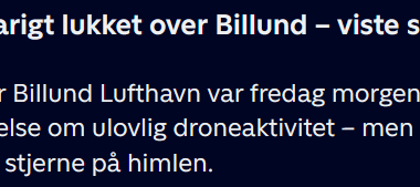 Luftrum over Billund lukket fordi der var stjerner på himlen