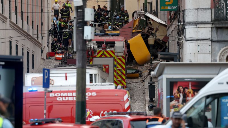 At least 15 people killed as funicular railway popular with tourists derails in Lisbon