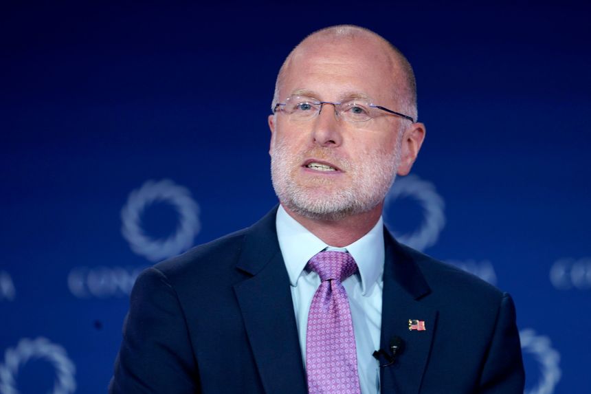 Brendan Carr speaks onstage during the 2025 Concordia Annual Summit in New York on September 22, 2025.