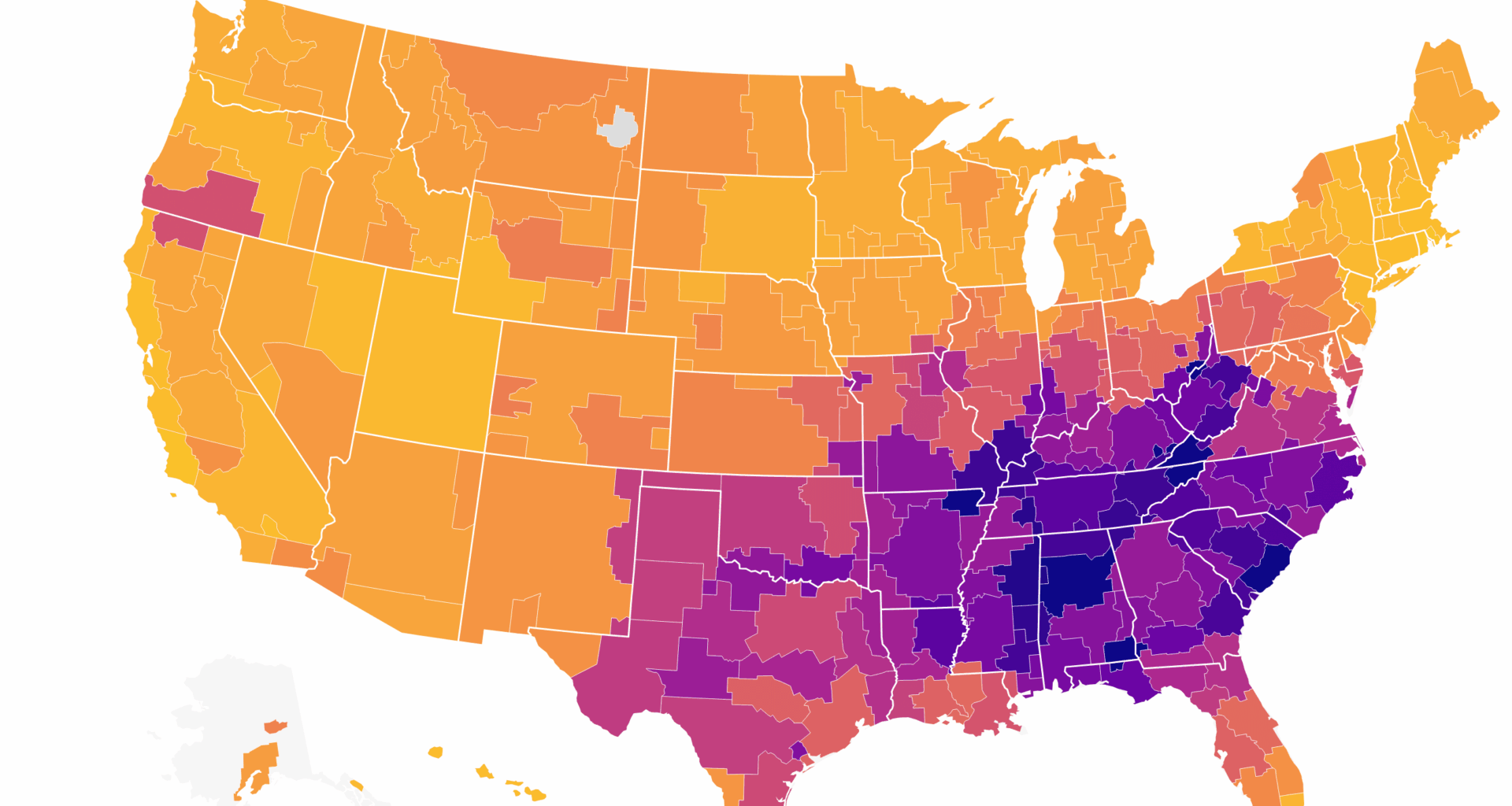 Google Search Volume for "Sweet Tea" [OC]
