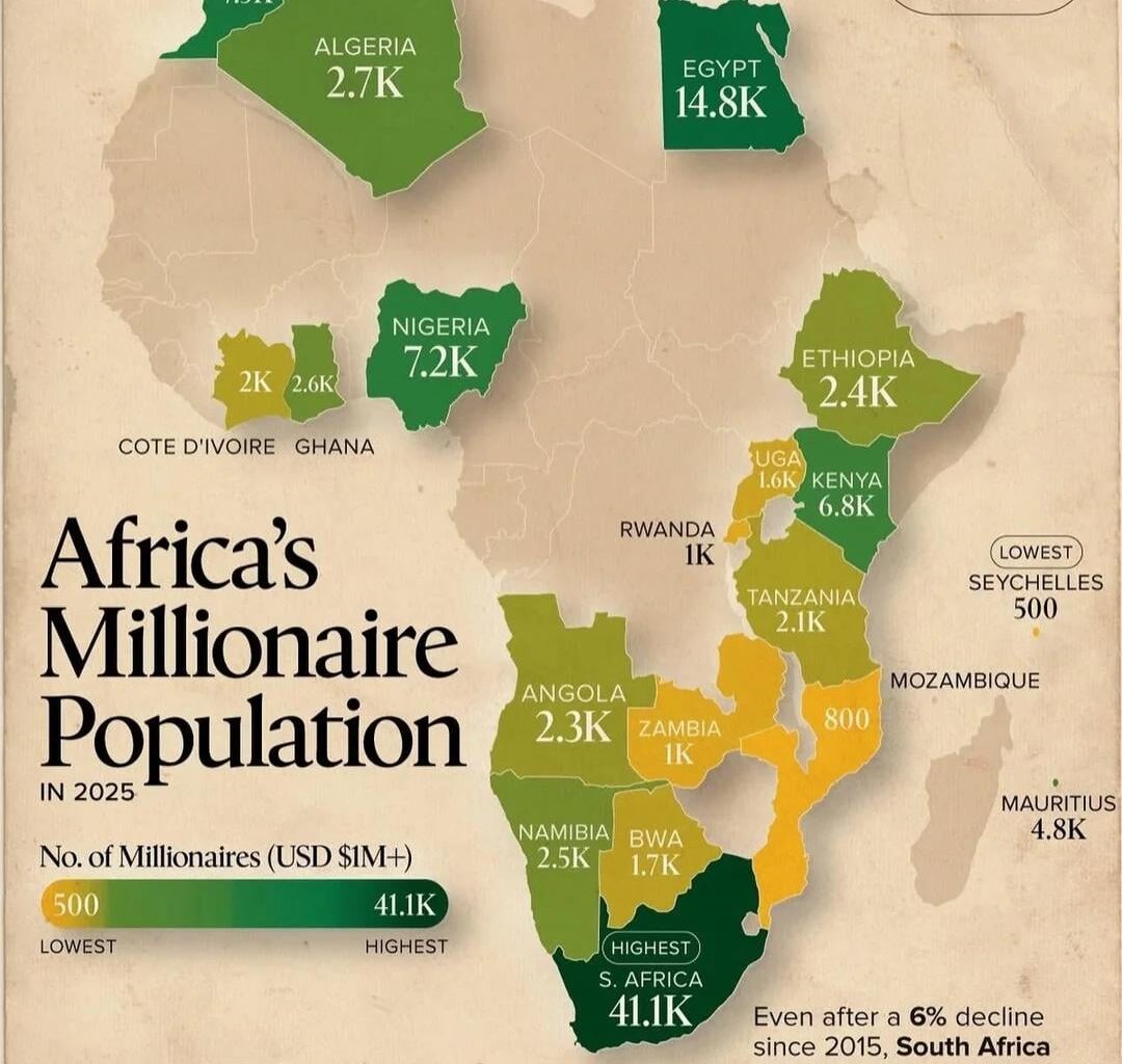 Africa's Millionaire Population in 2025
