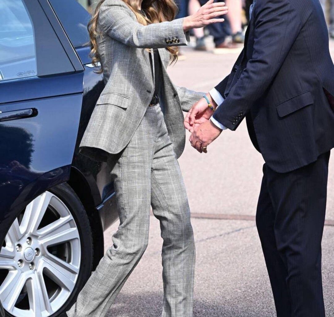 The Princess of Wales has arrived at the Marina Mill in Cuxton, a family business that specialises in hand designing & screen-printing furnishing fabric