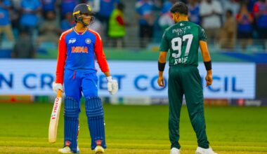 IND vs PAK: India's Abhishek Sharma talks to Pakistan's Haris Rauf during the Asia Cup cricket match between India and Pakistan at Dubai International Cricket Stadium, United Arab Emirates, Sunday, Sept. 21, 2025. (AP Photo)