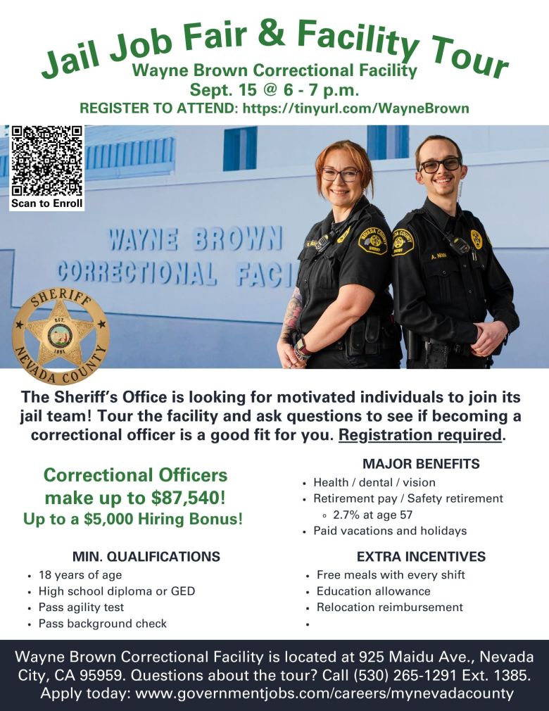 Jail recruitment flyer 2025