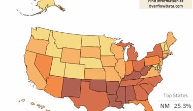 Child poverty by state in 2023, ranging from 25% in NM to 8% in NH [OC]