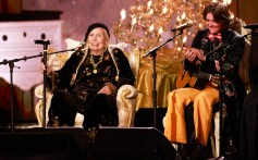 Joni Mitchell and Brandi Carlile performing at The 66th Annual Grammy Awards at the Crypto.com Arena on February 4, 2024 in Los Angeles, California.