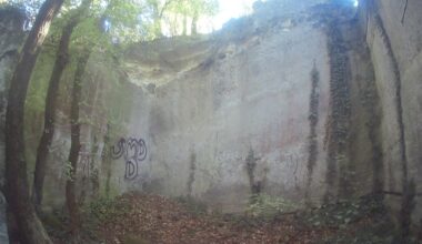 Diósd, Hungary - Abandoned quarry turned into a park. Looks a bit minecrafty.