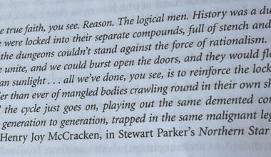 Northern Politics today described in the late 18th century by a Belfast Presbyterian