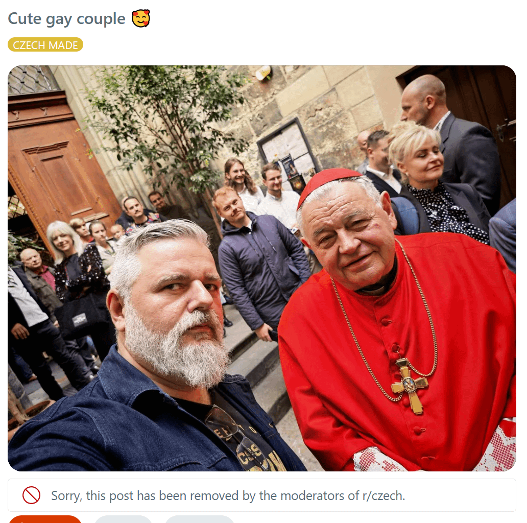 Moderátorům nevadí kouzelný tlačítko, které povoluje řitní svěrače, ale vadí jím Duka/Vávra gay post :D