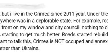 How life has changed for the people of Crimea since they joined Russia according to comments from the people of Crimea themselves.