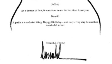 Epstein Birthday Letter With Trump’s Signature Revealed