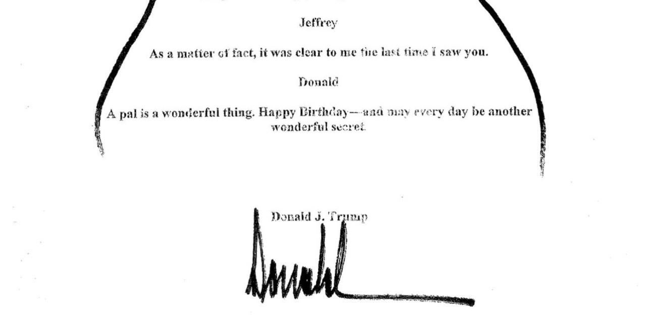 Epstein Birthday Letter With Trump’s Signature Revealed