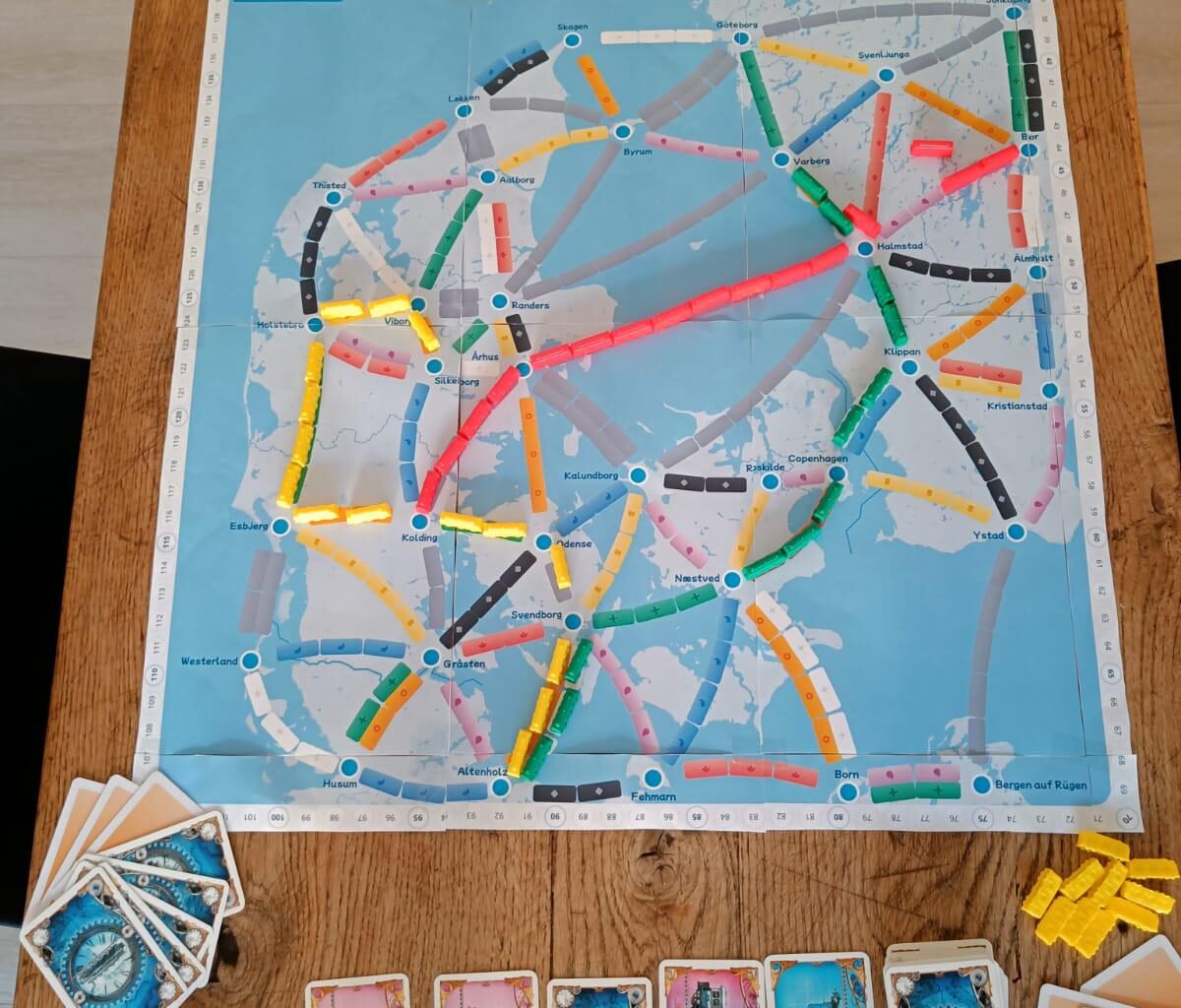 Fan-skabt spil 'Ticket to Ride'.