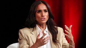 NEW YORK, NEW YORK - APRIL 23: Meghan, Duchess of Sussex speaks onstage during the 2025 TIME100 Summit at Jazz at Lincoln Center on April 23, 2025 in New York City.