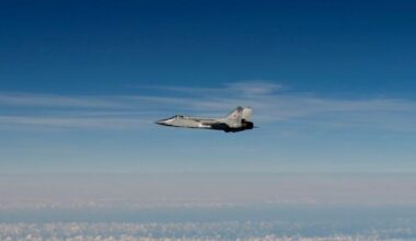 A Russian MiG-31 flying over the Baltic Sea. Credit; Swedish Armed Forces