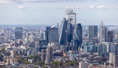 View from the 50th floor of One Canada Square