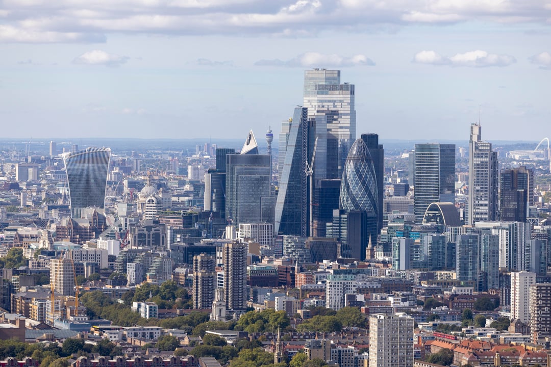 View from the 50th floor of One Canada Square