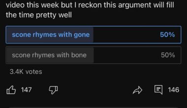 Chris Spargo is currently running a Poll on YouTube about Scones