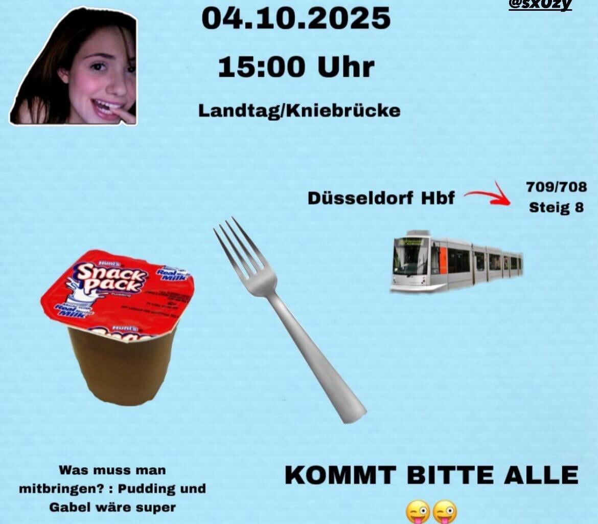 pudding mit gabel essen treffen düsseldorf