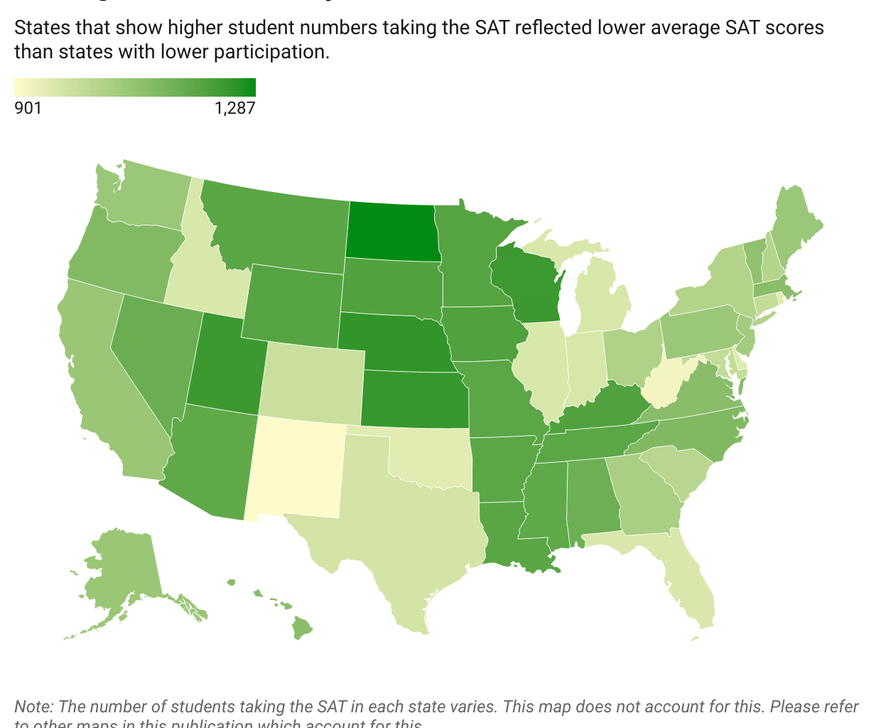 Average SAT Score by State