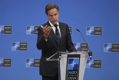 NATO Secretary General Mark Rutte addresses media