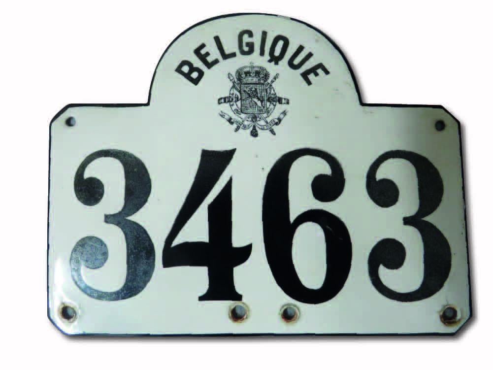 Tout premier modèle de plaque d'immatriculation belge (1905-1910)