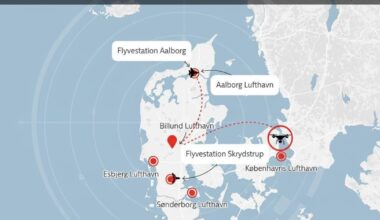 Russian drones flew near Danish military sites on the night of September 24-25, causing airport closures and cancelled flights. Officials are investigating heightened security threats.
