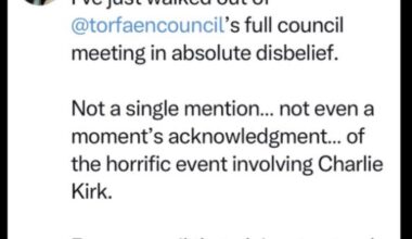 Gammon upset that a council in Wales hasn’t acknowledged Charlie Kirk’s death.