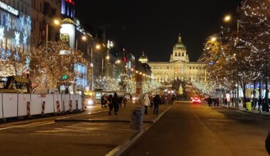 Prague's Wenceslas Square last Christmas. OC.