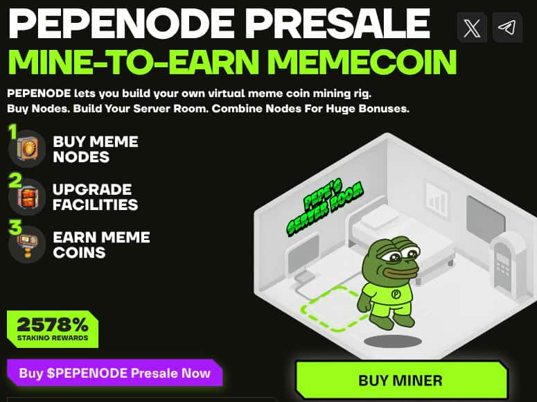 PepeNode landing page infographic.