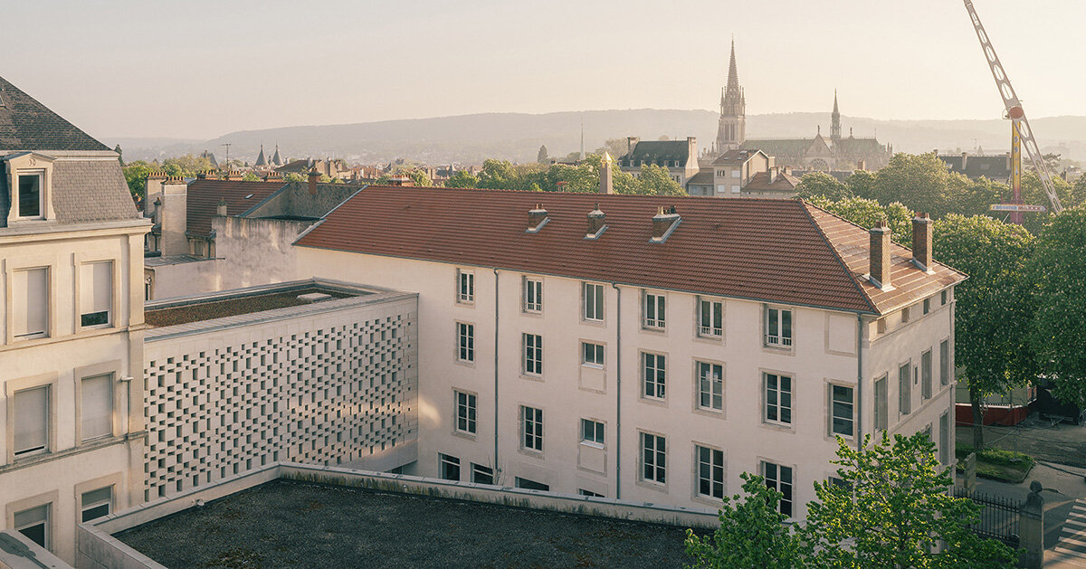 stone gallery by agence vulcano-gibello connects law faculty in france