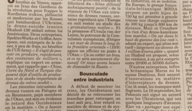 Washington séduit par les drones iraniens( le canard enchaîné 24/09/25)
