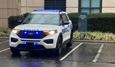 Soldiers from the Military University of Technology (WAT) carry the flags of the European Union, Poland, and NATO during the Armed Forces Day parade in Warsaw, Poland, on Aug. 15, 2025. (Artur Widak/NurPhoto via Getty Images)