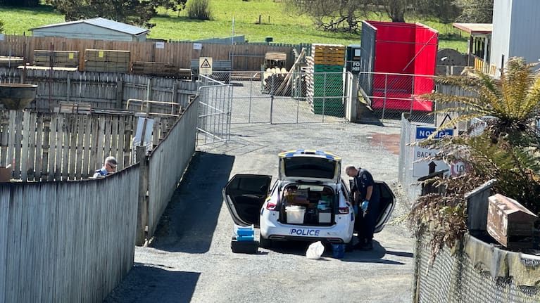 Police near PGG Wrightson in Piopio