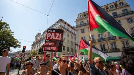 Free Palestine movement in Lisbon, Portugal. Photo: AFP/BSS