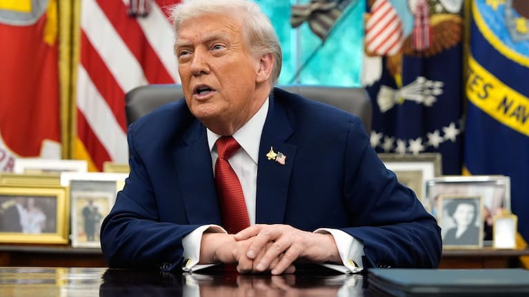 President Donald Trump speaks after signing an executive order regarding TikTok in the Oval Office at the White House