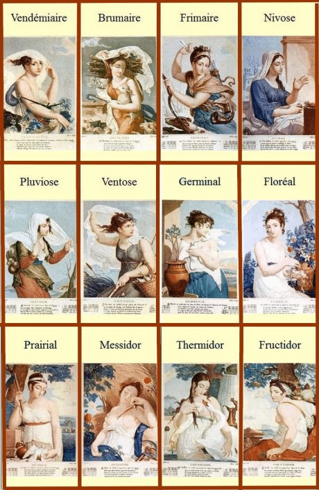 Basse-clé déçu que le calendrier républicain soit pas resté, parce qu'ils avaient vraiment cuisiné avec les noms des mois.