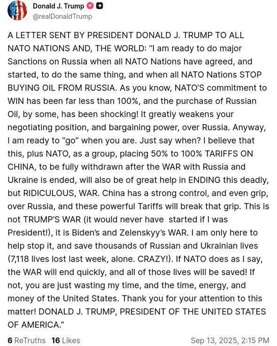 Statements made by Donald Trump in regards to "do major Sanctions on Russia"
