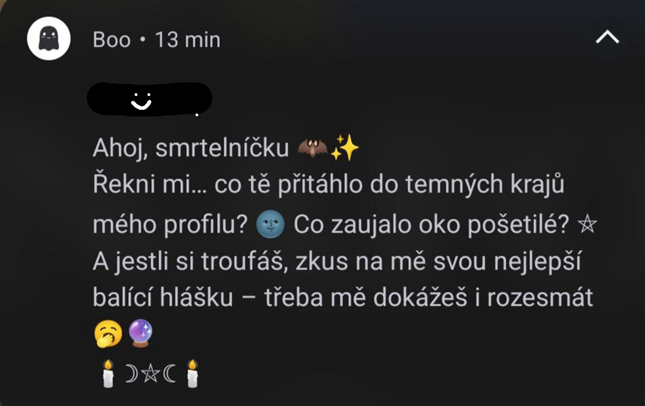 Po roce dostanete srdíčko na seznamce, bezmyšlenkovitě pošlete srdíčko zpátky, přijde vám tohle - co uděláte?