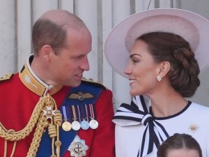 Prince George, the Prince of Wales, Prince Louis, the Princess of Wales and Princess Charlotte on the balcony of Buckingham Palace, London, to view the flypast following the Trooping the Colour ceremony in central London, as King Charles celebrates his official birthday. Picture date: Saturday June 15, 2024.